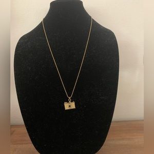 Golden Camera Necklace on a Chain